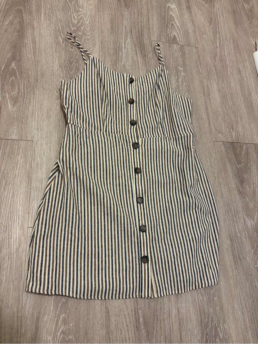 Altar’d State Striped Button-Front Mini Dress - Picture 2 of 5
